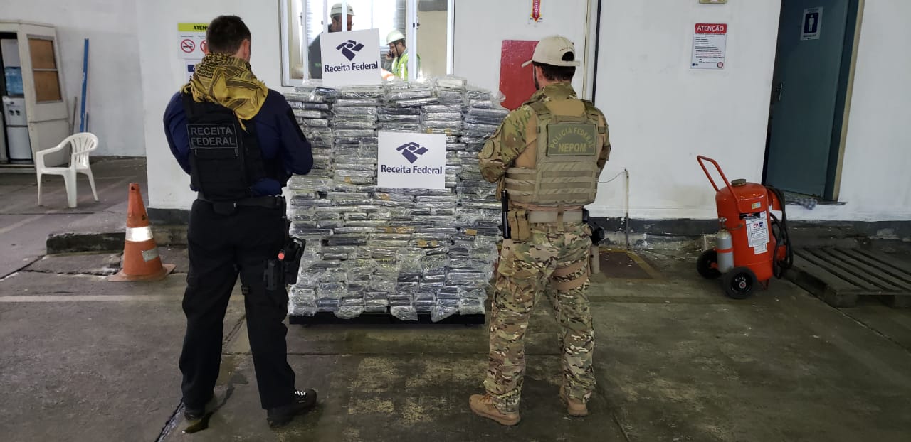 Mais de 1,2 t de cocaína apreendida em  Itajaí está sob guarda da PF em Florianópolis