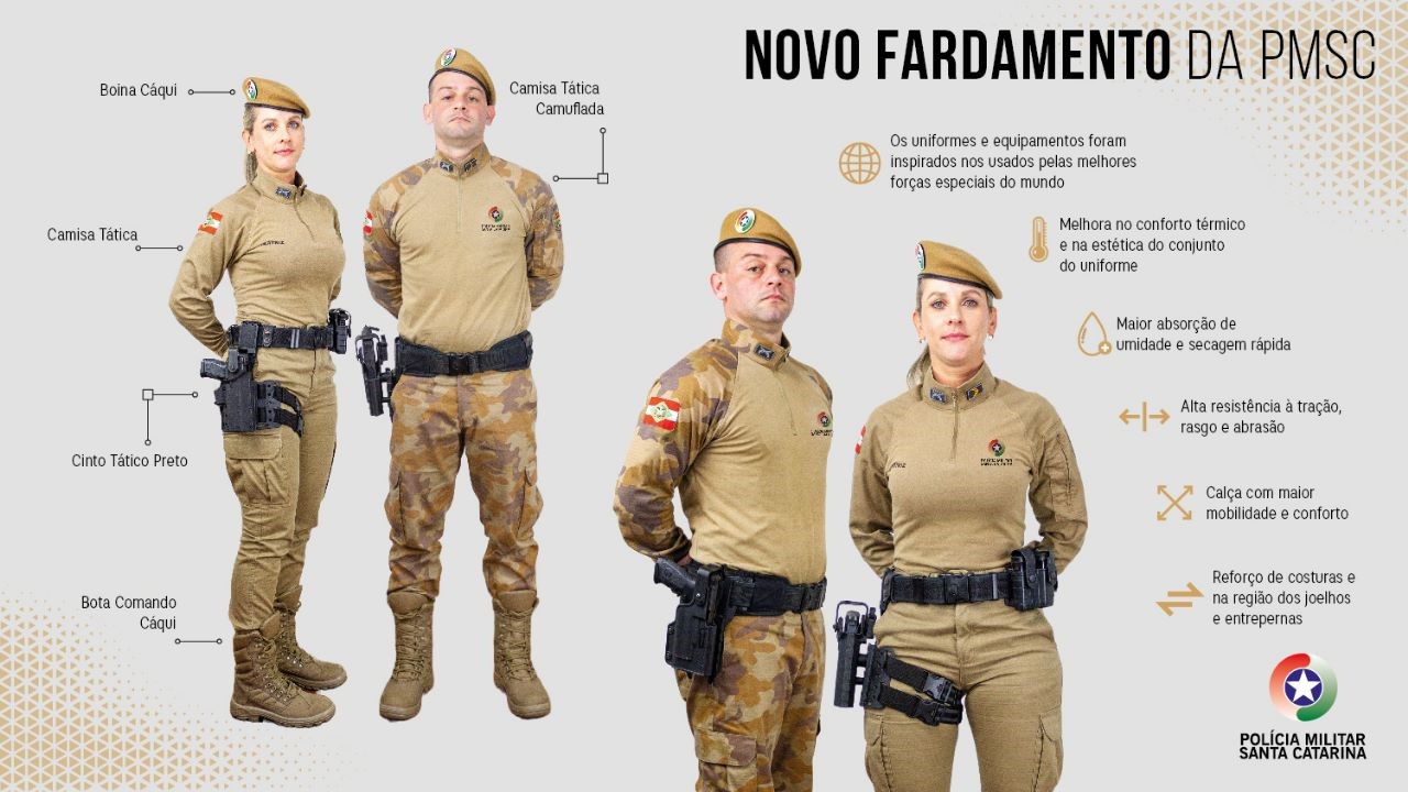 A Polícia Militar de Santa Catarina apresenta o novo fardamento