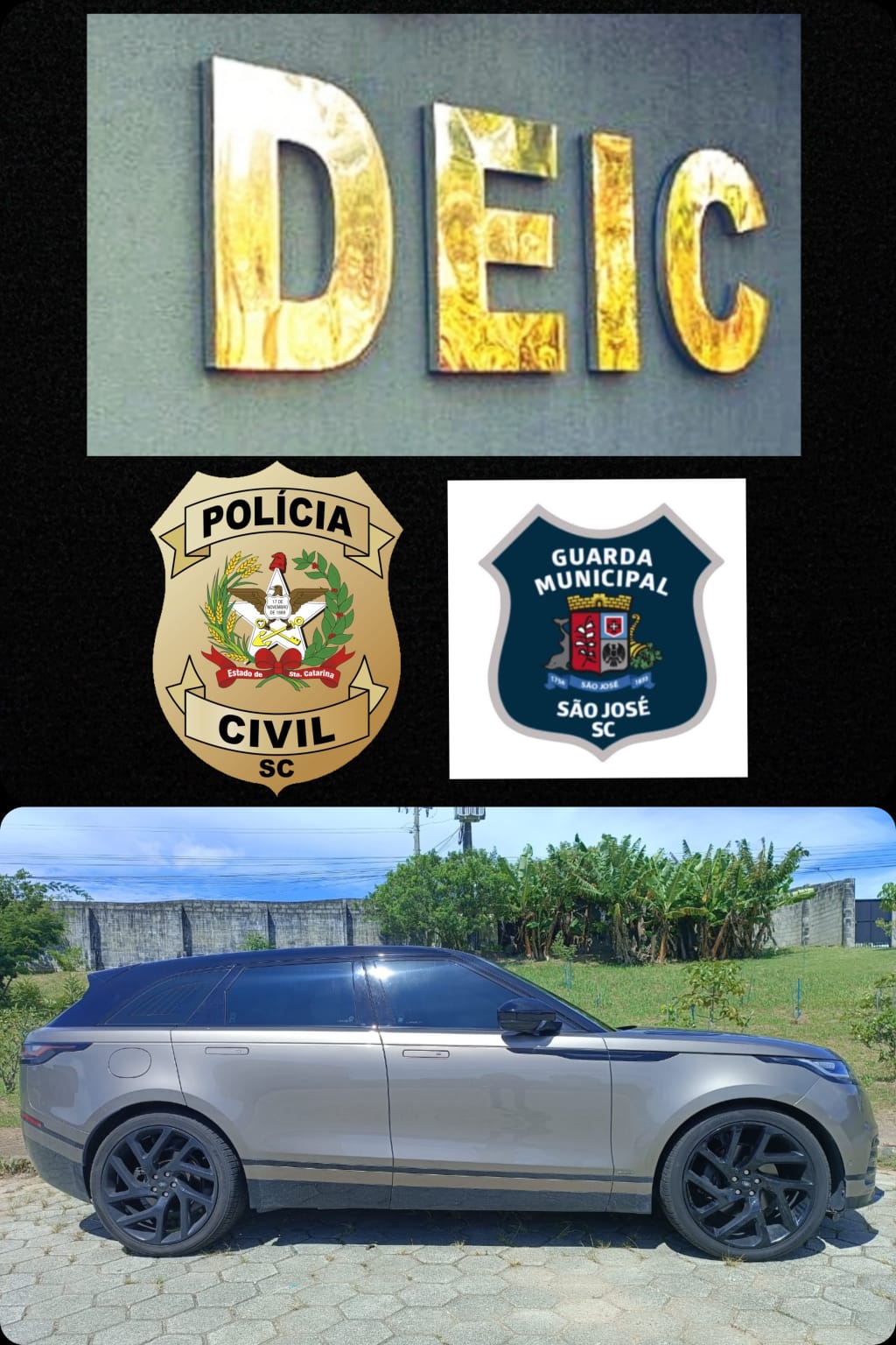 Land Rover roubada em Palhoça é recuperada em São José
